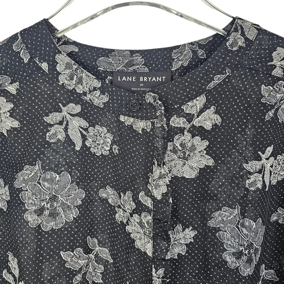 Lane Bryant #1137440 Sheer Ruffled Button-Down Chiffon Top NWT - Picture 7 of 13